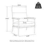 Glitzhome 33.75 W Mid-Century Modern Leatherette Armchair With High Back and Padded Arms - 33.75  W x 39.5  H x 28  D