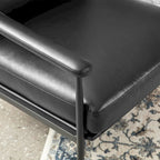 Glitzhome 33.75 W Mid-Century Modern Leatherette Armchair With High Back and Padded Arms - 33.75  W x 39.5  H x 28  D