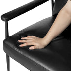 Glitzhome 33.75 W Mid-Century Modern Leatherette Armchair With High Back and Padded Arms - 33.75  W x 39.5  H x 28  D