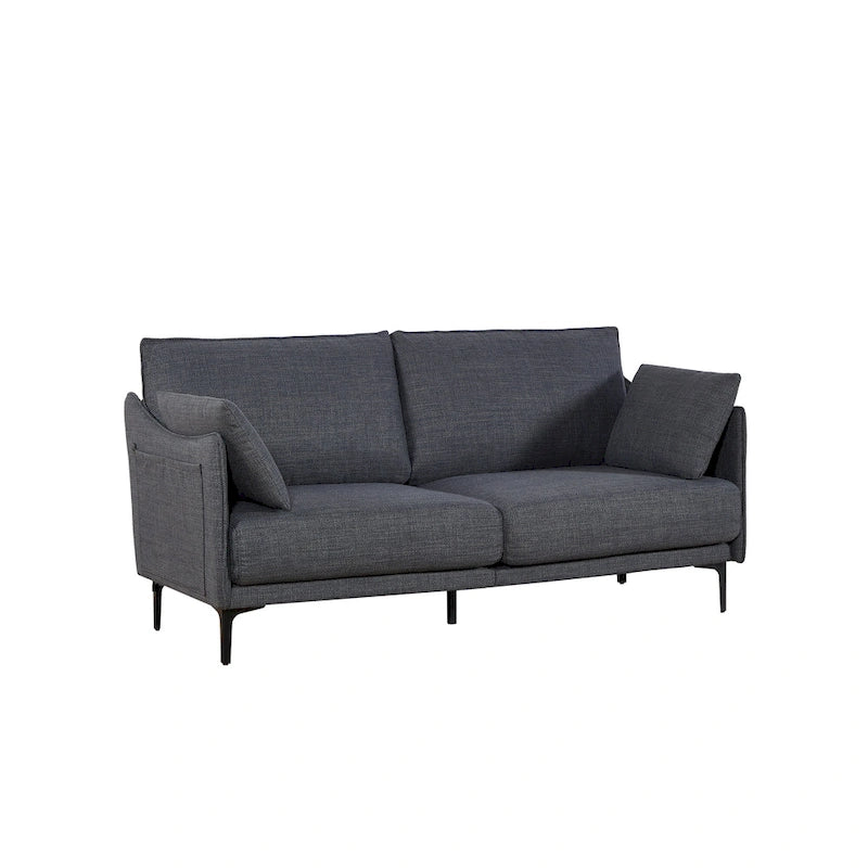 Christopher Knight Home - 2.5-Seater Sofa with USB Charging Port & Metal Legs
