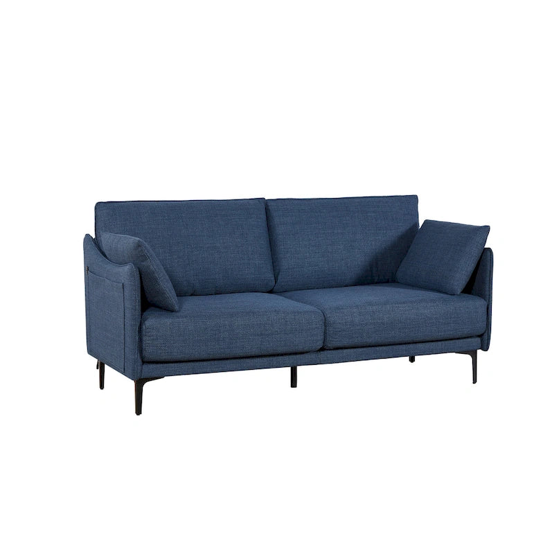 Christopher Knight Home - 2.5-Seater Sofa with USB Charging Port & Metal Legs