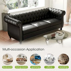 Naro Mid-Century 84  Modern 3 Seater Chesterfield Sofa Couches by Christopher Knight Home