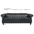 Naro Mid-Century 84  Modern 3 Seater Chesterfield Sofa Couches by Christopher Knight Home