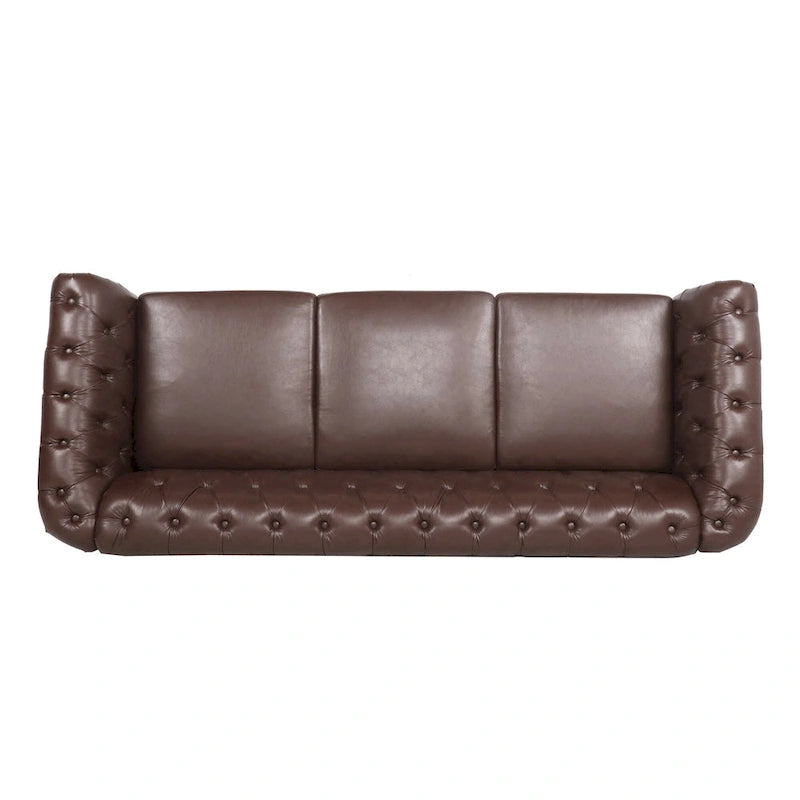 Naro Mid-Century 84  Modern 3 Seater Chesterfield Sofa Couches by Christopher Knight Home