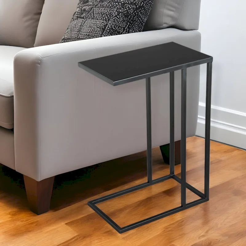 HomeRoots 24  Black Iron Abstract End Table - 17' X '23.6' X '11