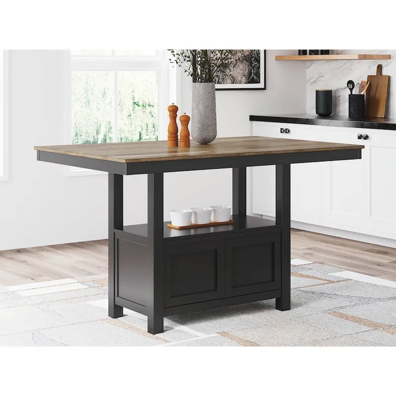 Signature Design by Ashley Wildenauer Brown/Black Rectangular Dining Counter Table - 60 W x 38 D x 36 H