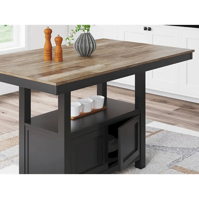 Signature Design by Ashley Wildenauer Brown/Black Rectangular Dining Counter Table - 60 W x 38 D x 36 H