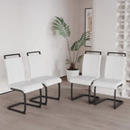 High Back Upholstered Side Chair with C-shaped Tube