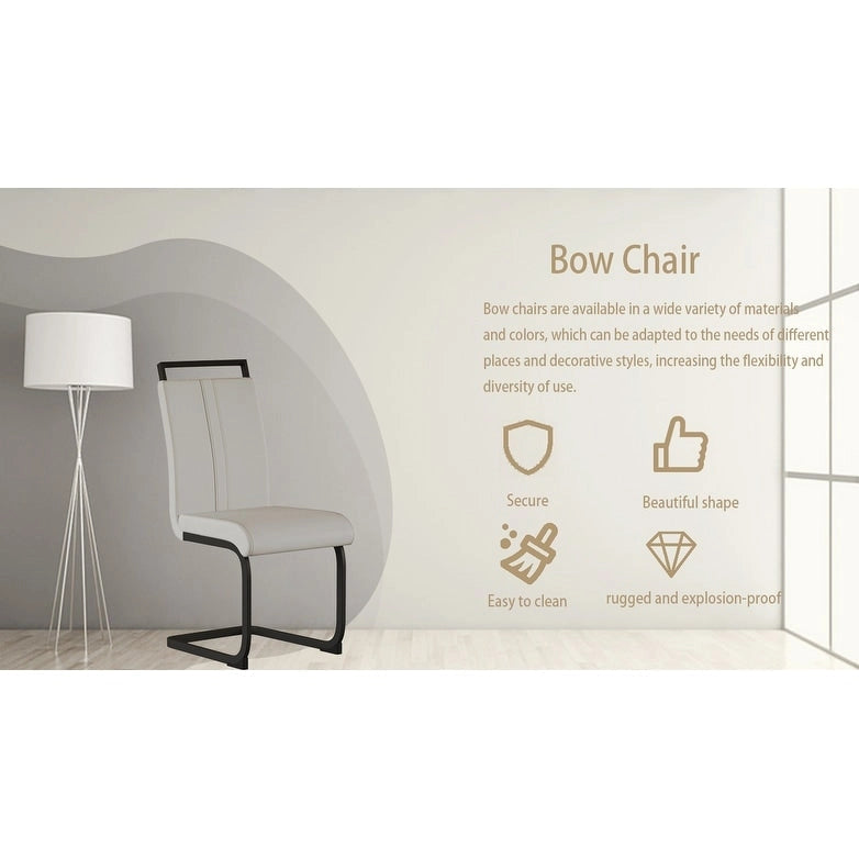 High Back Upholstered Side Chair with C-shaped Tube
