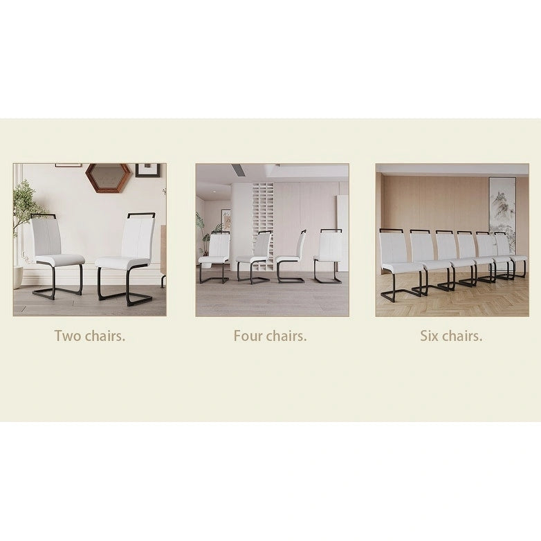 High Back Upholstered Side Chair with C-shaped Tube
