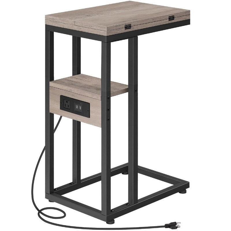 Foldable End Table - 15.4 D x 10.2 W x 25.2 H