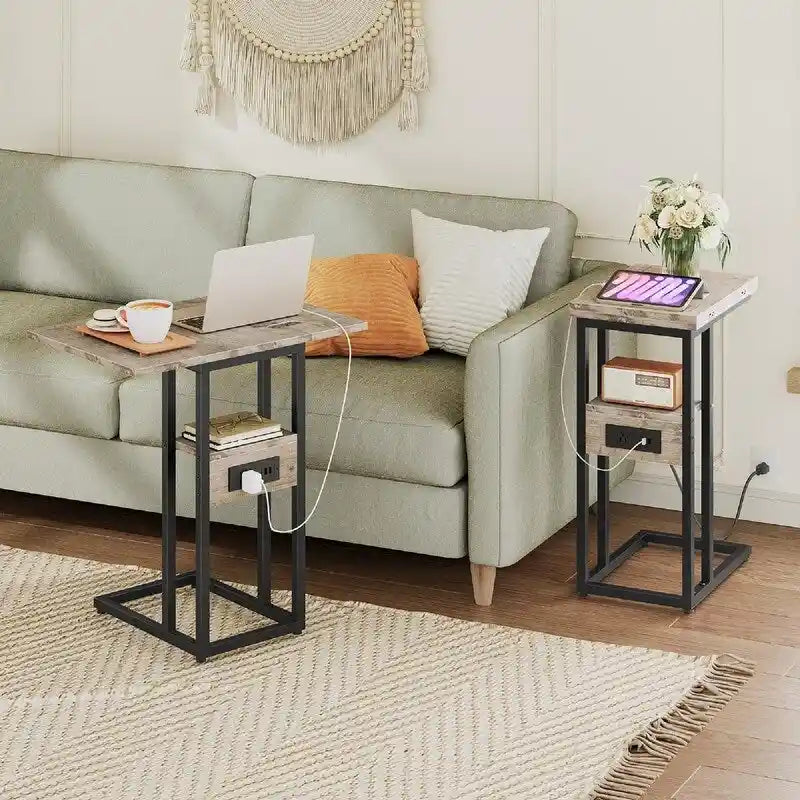 Foldable End Table - 15.4 D x 10.2 W x 25.2 H