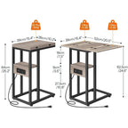Foldable End Table - 15.4 D x 10.2 W x 25.2 H