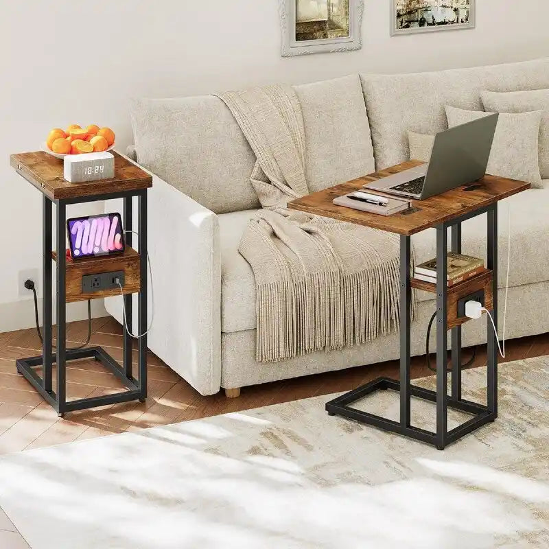 Foldable End Table - 15.4 D x 10.2 W x 25.2 H