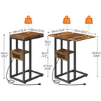 Foldable End Table - 15.4 D x 10.2 W x 25.2 H