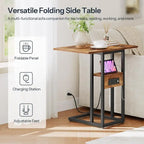 Foldable End Table - 15.4 D x 10.2 W x 25.2 H