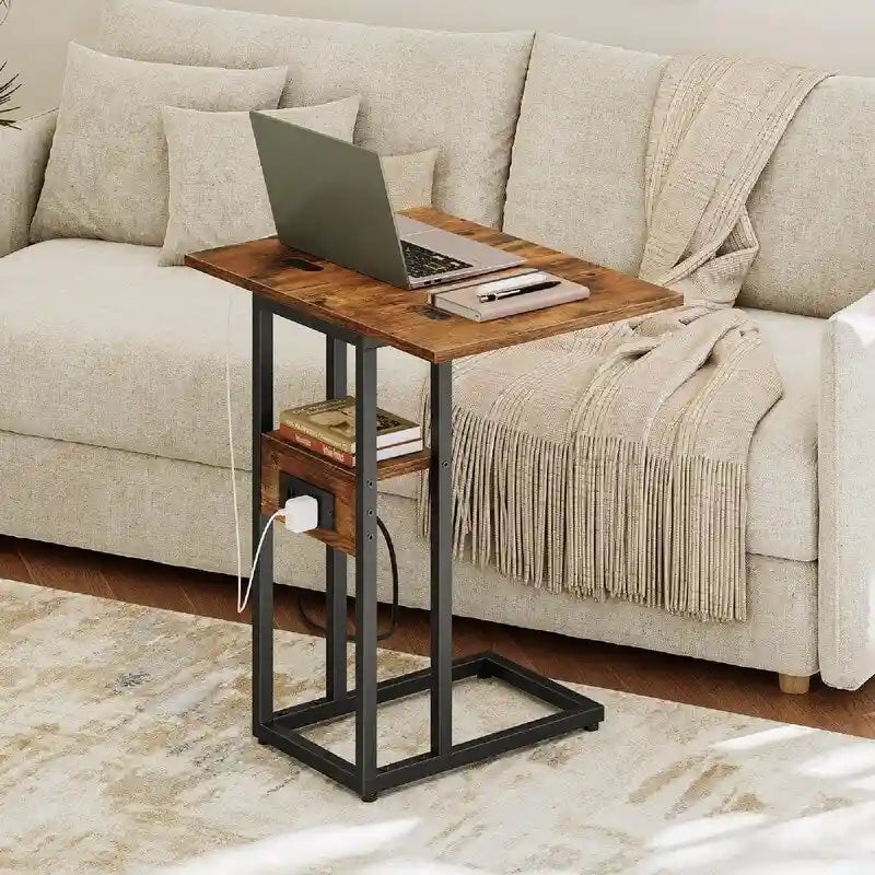 Foldable End Table - 15.4 D x 10.2 W x 25.2 H