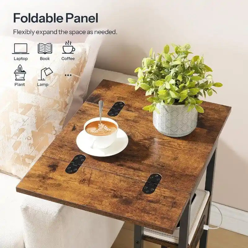 Foldable End Table - 15.4 D x 10.2 W x 25.2 H