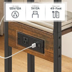 Foldable End Table - 15.4 D x 10.2 W x 25.2 H