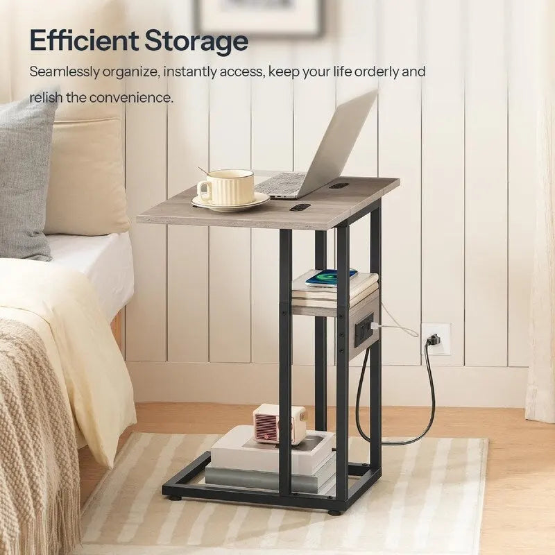 Foldable End Table - 15.4 D x 10.2 W x 25.2 H