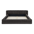 Queen Size Upholstered Platform Bed with Thick Chenille Fabric, Solid Frame & Headboard,DARK GREY