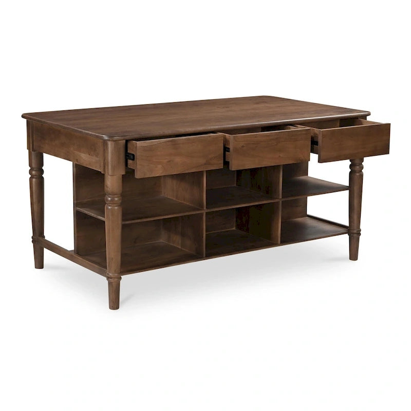 NADAAL STUDIOS Cove, Wooden Kitchen Island with Storage - 72 W x40.5 D x36.5 H