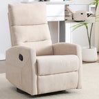 Manual Recliner Chair with Rocker and Swivel in Fabric for Living Room