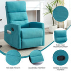Manual Recliner Chair with Rocker and Swivel in Fabric for Living Room