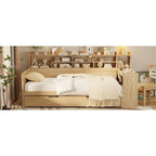 Twin Daybed with Shelves, Trundle & Desk