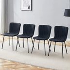 Classic Dining Chair Set of 4, Kitchen Armless Side Chair, Interior Decoration Chair with Metal Legs for Dining Room