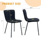Classic Dining Chair Set of 4, Kitchen Armless Side Chair, Interior Decoration Chair with Metal Legs for Dining Room