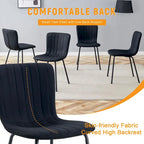 Classic Dining Chair Set of 4, Kitchen Armless Side Chair, Interior Decoration Chair with Metal Legs for Dining Room