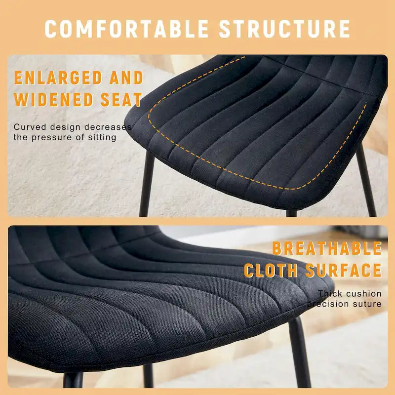 Classic Dining Chair Set of 4, Kitchen Armless Side Chair, Interior Decoration Chair with Metal Legs for Dining Room