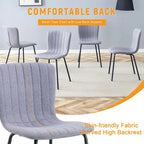 Classic Dining Chair Set of 4, Kitchen Armless Side Chair, Interior Decoration Chair with Metal Legs for Dining Room