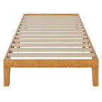 Twin Size Solid Wood Platform Bed with 1000lb Capacity & Storage