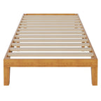 Twin Size Solid Wood Platform Bed with 1000lb Capacity & Storage