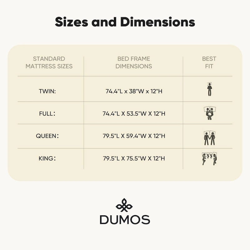 Twin Size Solid Wood Platform Bed with 1000lb Capacity & Storage