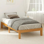 Twin Size Solid Wood Platform Bed with 1000lb Capacity & Storage