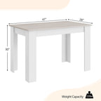 Costway Dining Table 47 Inch Kitchen Dining Table Rectangular for