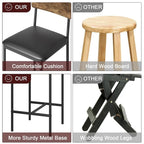 Bar Stools Set of 4, Kitchen Bar Stools with Footrest