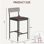 Bar Stools Set of 4, Kitchen Bar Stools with Footrest