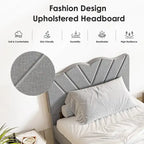 Modern Platform Bed Frame with Upholstered Headboard