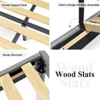 Modern Platform Bed Frame with Upholstered Headboard