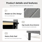 Modern Platform Bed Frame with Upholstered Headboard