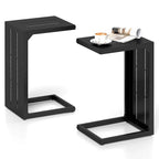 Costway 1/2 PCS C-Shaped End Table with Adjustable Foot Pads 2-In-1