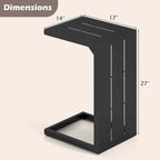 Costway 1/2 PCS C-Shaped End Table with Adjustable Foot Pads 2-In-1