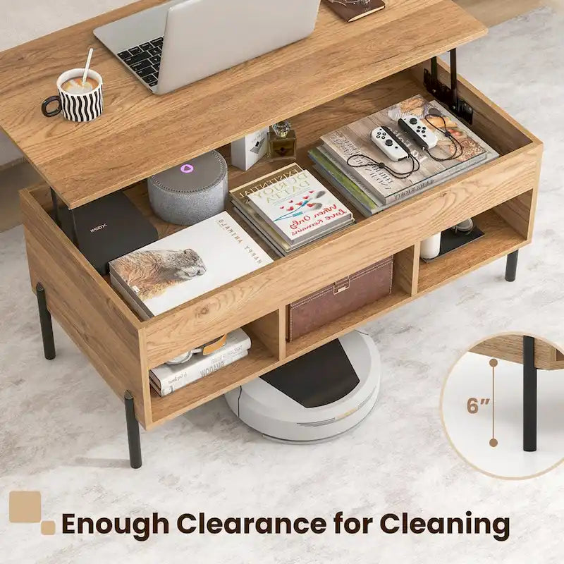 Costway Lift Top Coffee Table with Storage Compartment & 3 Open - See Details