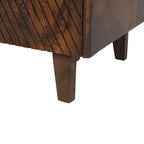 Rustic Wood Accent Cabinet,Fluted Design,Adjustable Shelf,Storage