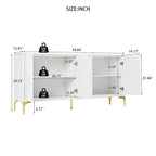 4-door Sideboard Handleless Buffet Cabinet for Dining Room,Living Room