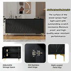 4-door Sideboard Handleless Buffet Cabinet for Dining Room,Living Room